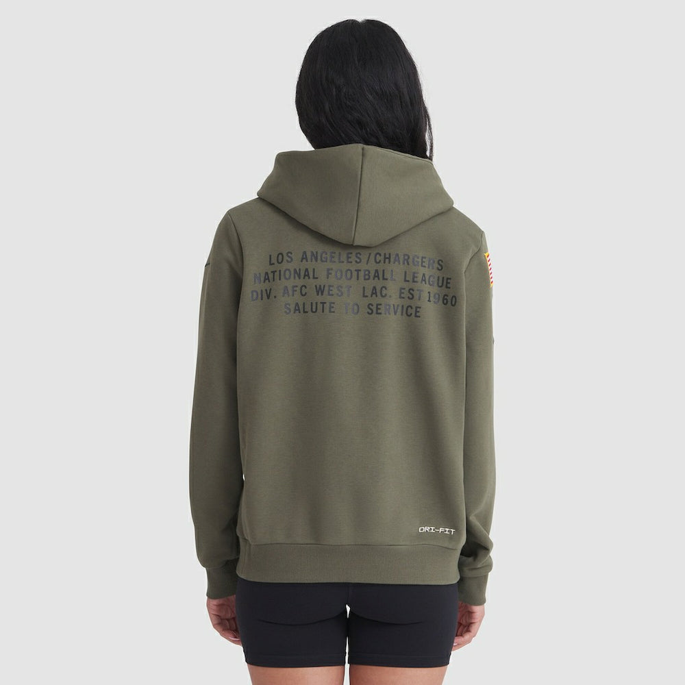 Nike Los Angeles Chargers Women's 2025 Salute to Service Sideline Standard Issue Dri-FIT Hoodie Olive