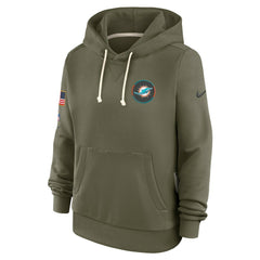 Nike Miami Dolphins Women's 2025 Salute to Service Sideline Standard Issue Dri-FIT Hoodie Olive