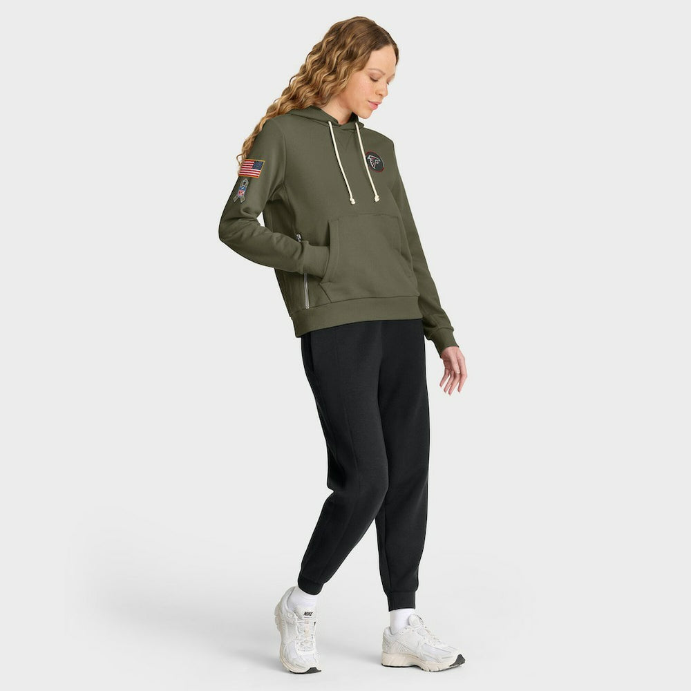 Nike Atlanta Falcons Women's 2025 Salute to Service Sideline Standard Issue Dri-FIT Hoodie Olive