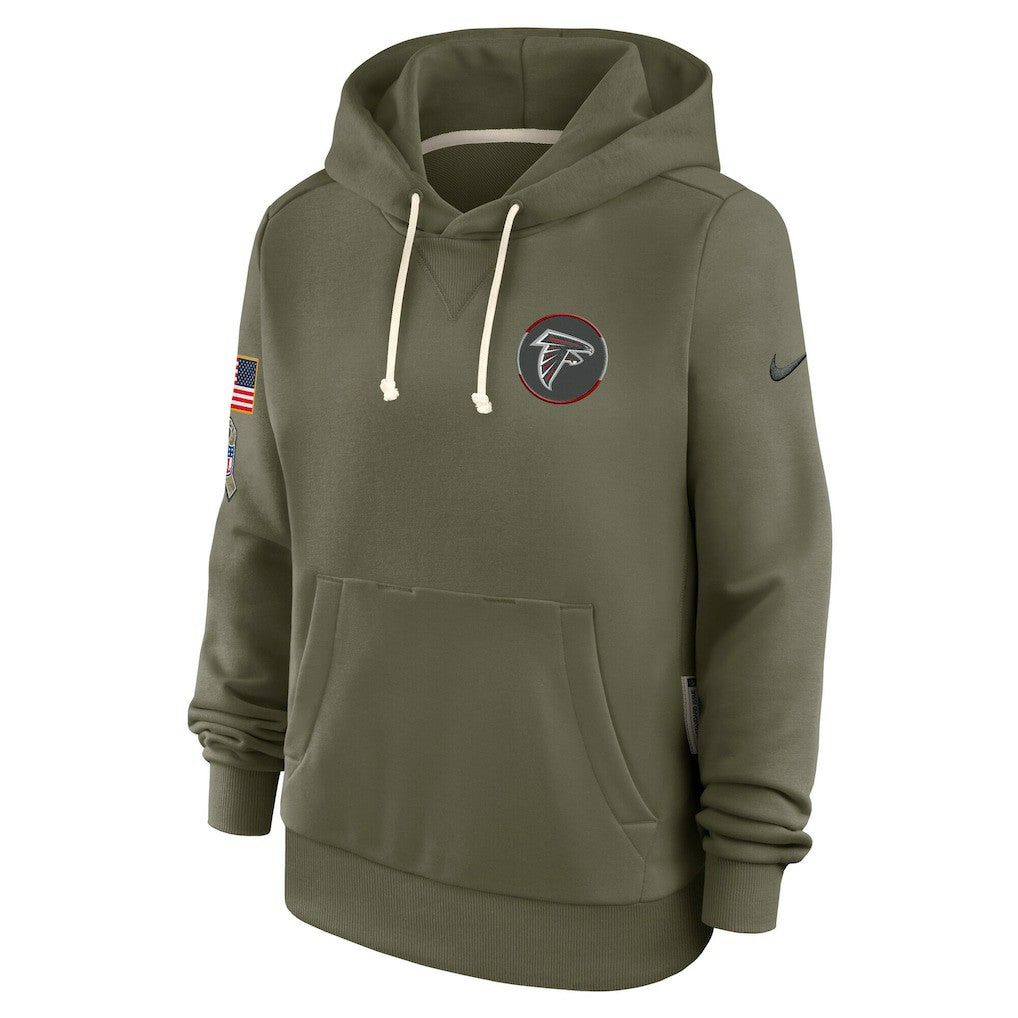 Nike Atlanta Falcons Women's 2025 Salute to Service Sideline Standard Issue Dri-FIT Hoodie Olive