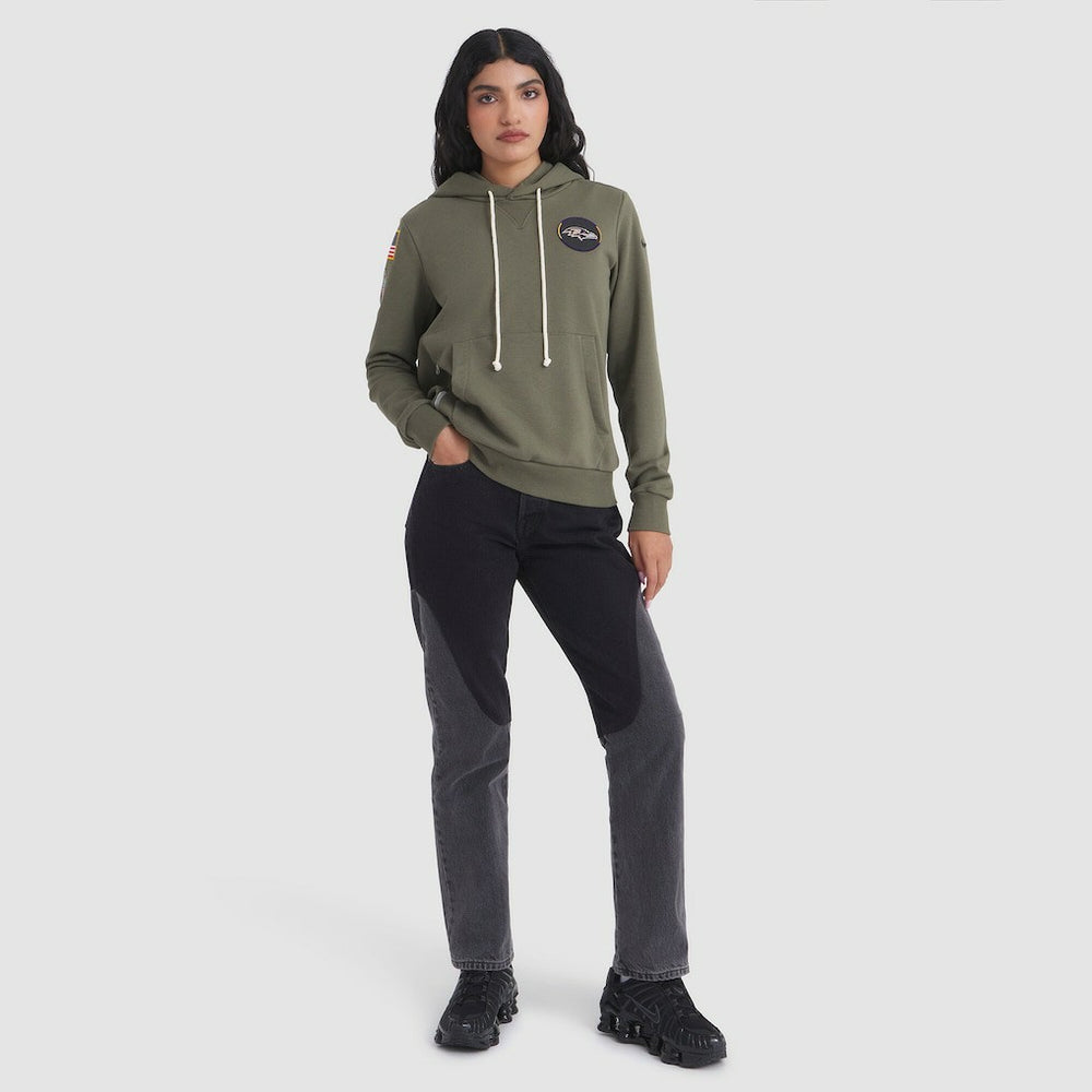 Nike Baltimore Ravens Women's 2025 Salute to Service Sideline Standard Issue Dri-FIT Hoodie Olive