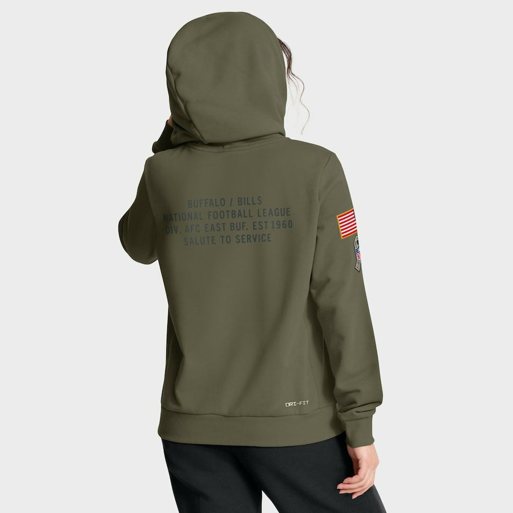 Nike Buffalo Bills Women's 2025 Salute to Service Sideline Standard Issue Dri-FIT Hoodie Olive