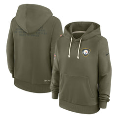 Nike Pittsburgh Steelers Women's 2025 Salute to Service Sideline Standard Issue Dri-FIT Hoodie Olive