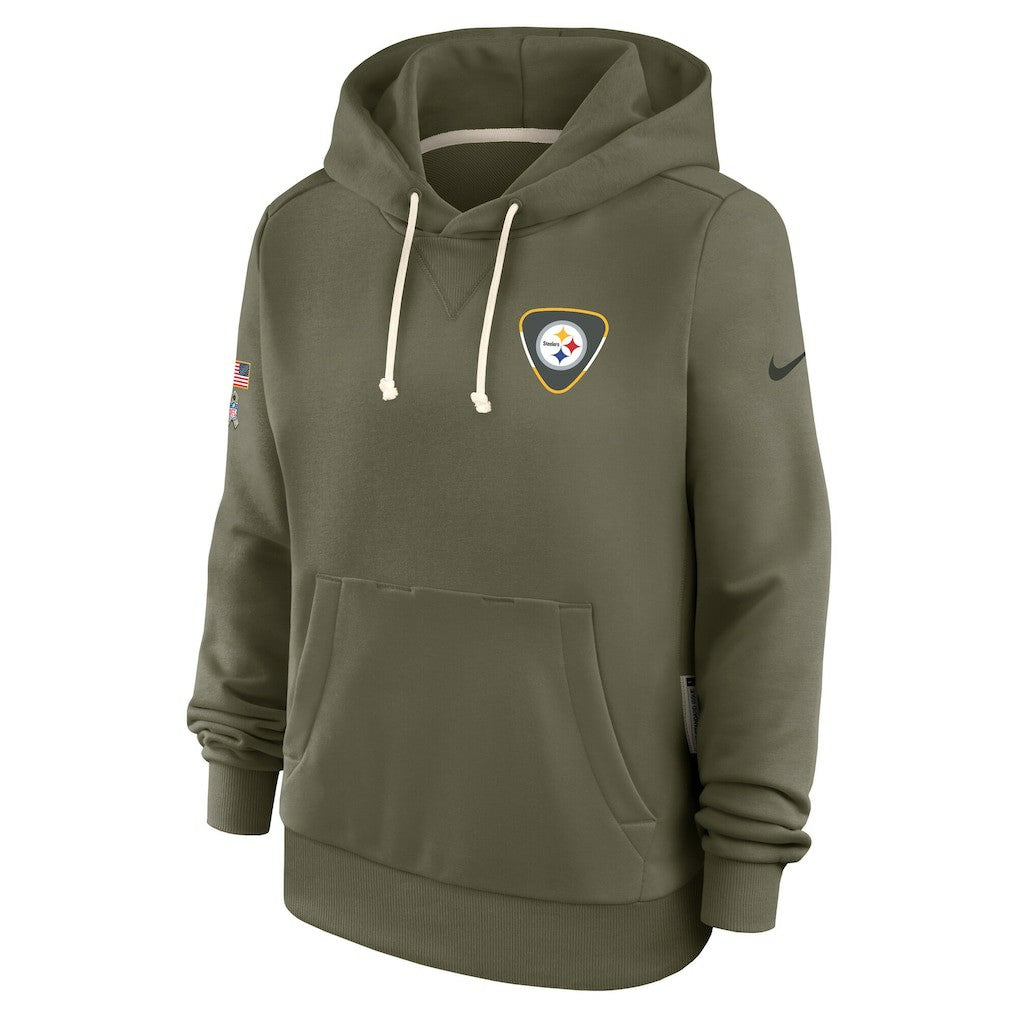 Nike Pittsburgh Steelers Women's 2025 Salute to Service Sideline Standard Issue Dri-FIT Hoodie Olive