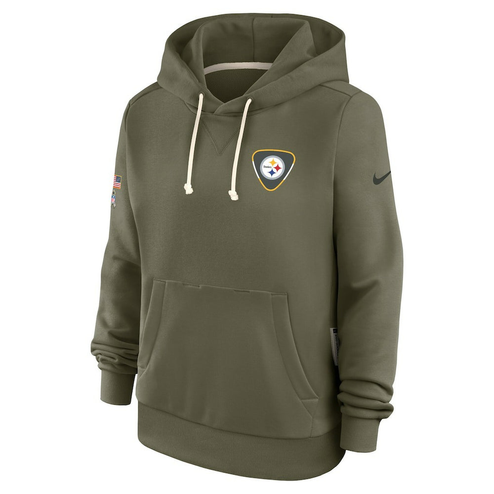 Nike Pittsburgh Steelers Women's 2025 Salute to Service Sideline Standard Issue Dri-FIT Hoodie Olive