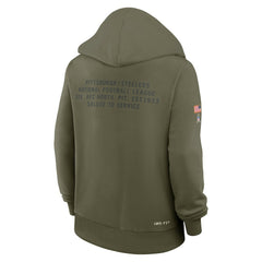 Nike Pittsburgh Steelers Women's 2025 Salute to Service Sideline Standard Issue Dri-FIT Hoodie Olive