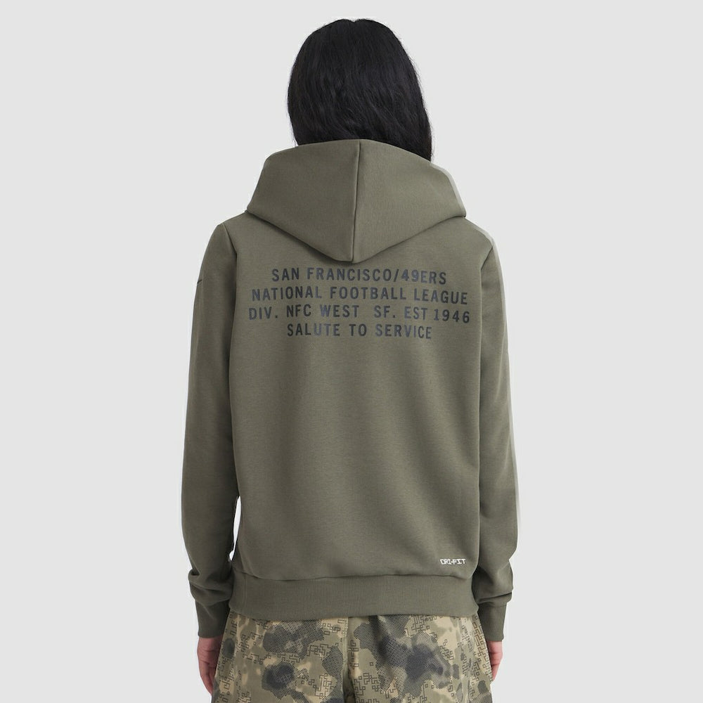 Nike San Francisco 49ers Women's 2025 Salute to Service Sideline Standard Issue Dri-FIT Hoodie Olive