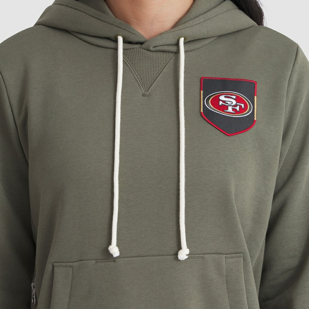 Nike San Francisco 49ers Women's 2025 Salute to Service Sideline Standard Issue Dri-FIT Hoodie Olive