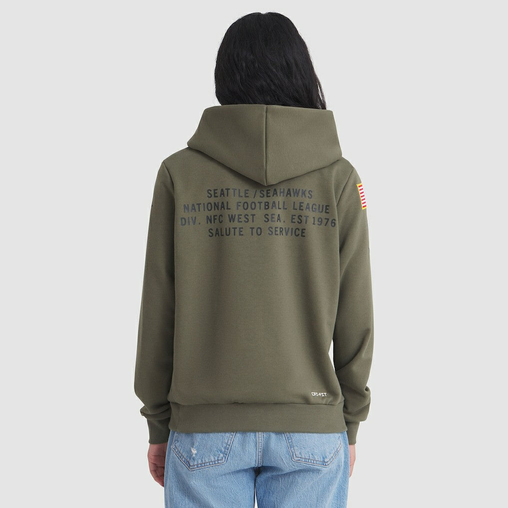Nike Seattle Seahawks Women's 2025 Salute to Service Sideline Standard Issue Dri-FIT Hoodie Olive