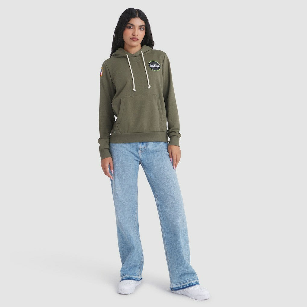 Nike Seattle Seahawks Women's 2025 Salute to Service Sideline Standard Issue Dri-FIT Hoodie Olive