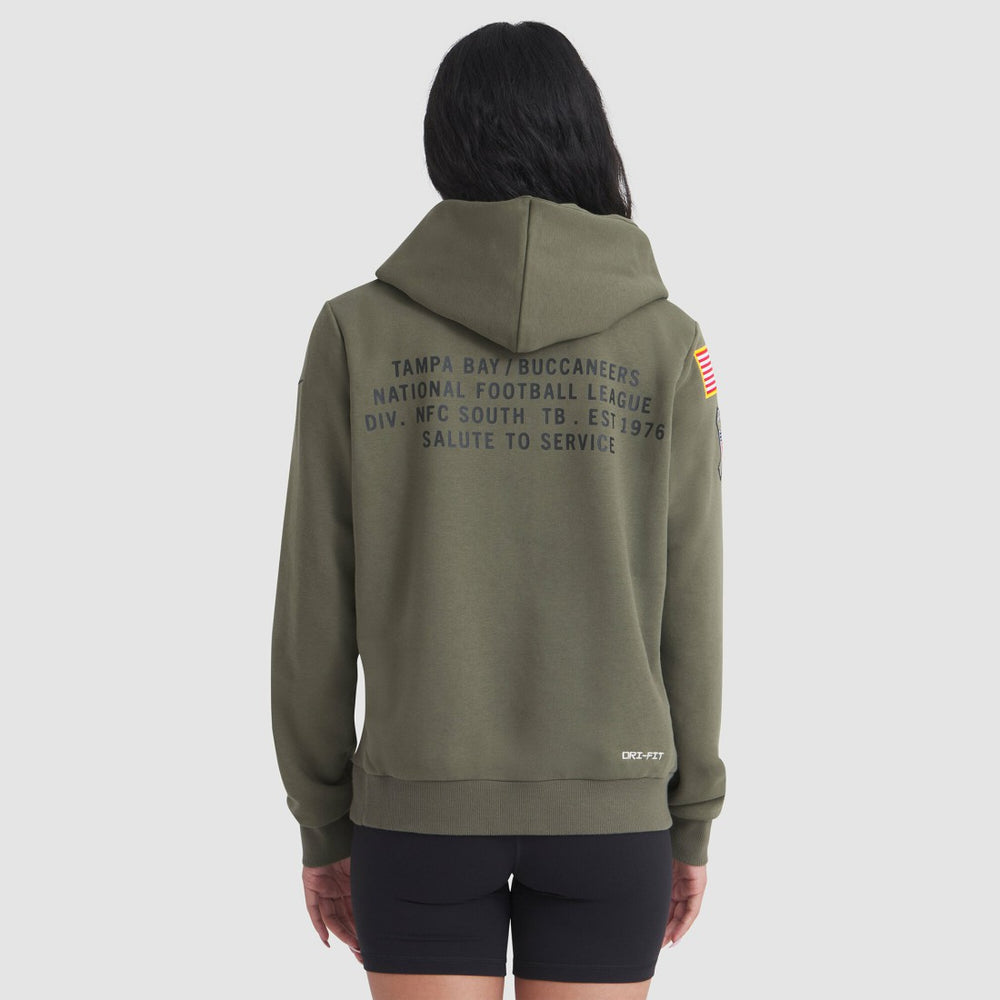 Nike Tampa Bay Buccaneers Women's 2025 Salute to Service Sideline Standard Issue Dri-FIT Hoodie Olive