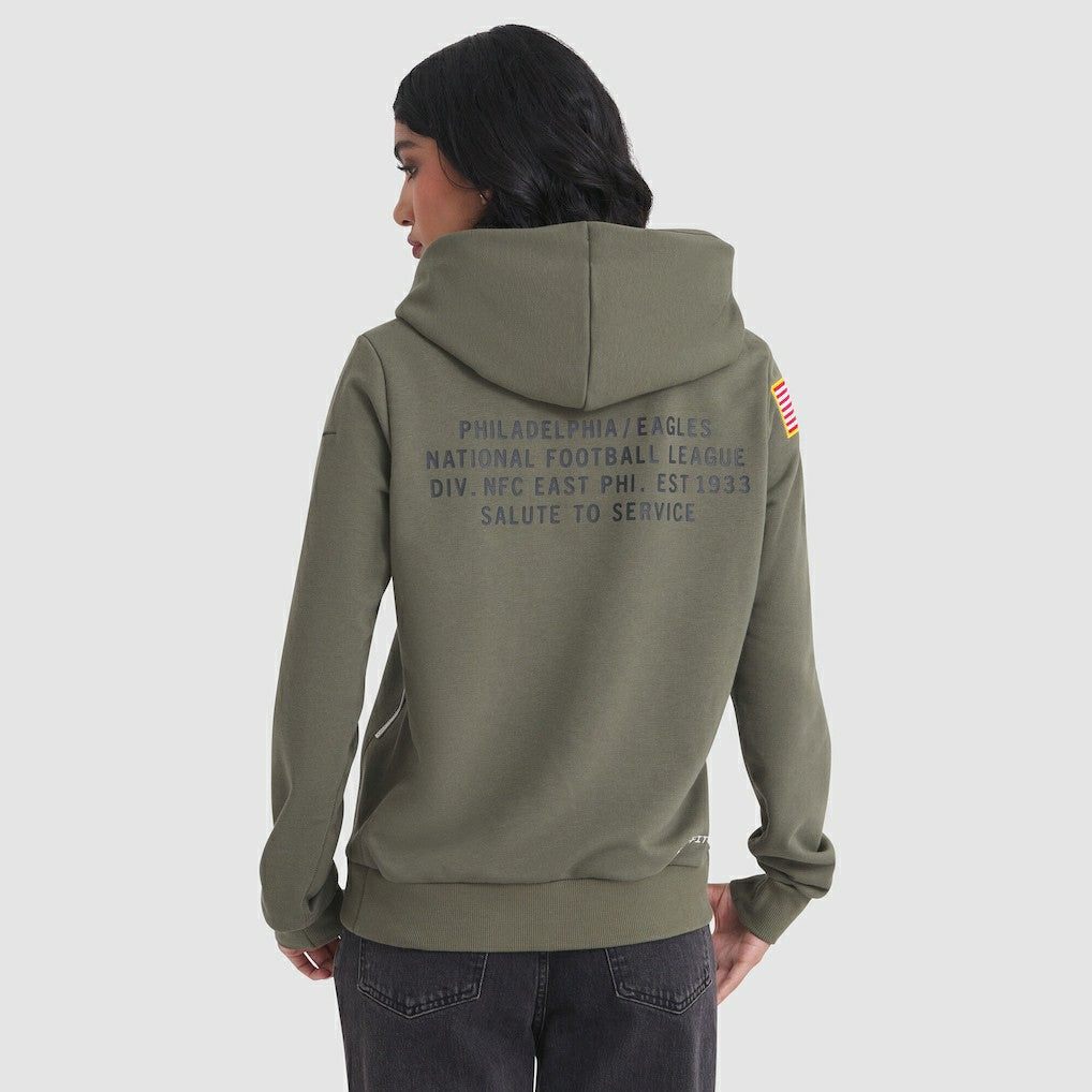 Nike Philadelphia Eagles Women's 2025 Salute to Service Sideline Standard Issue Dri-FIT Hoodie Olive