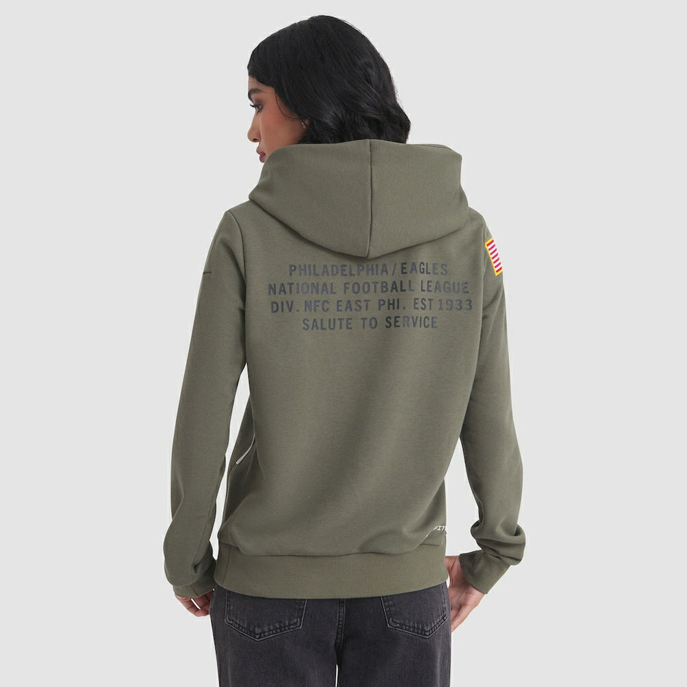 Nike Philadelphia Eagles Women's 2025 Salute to Service Sideline Standard Issue Dri-FIT Hoodie Olive