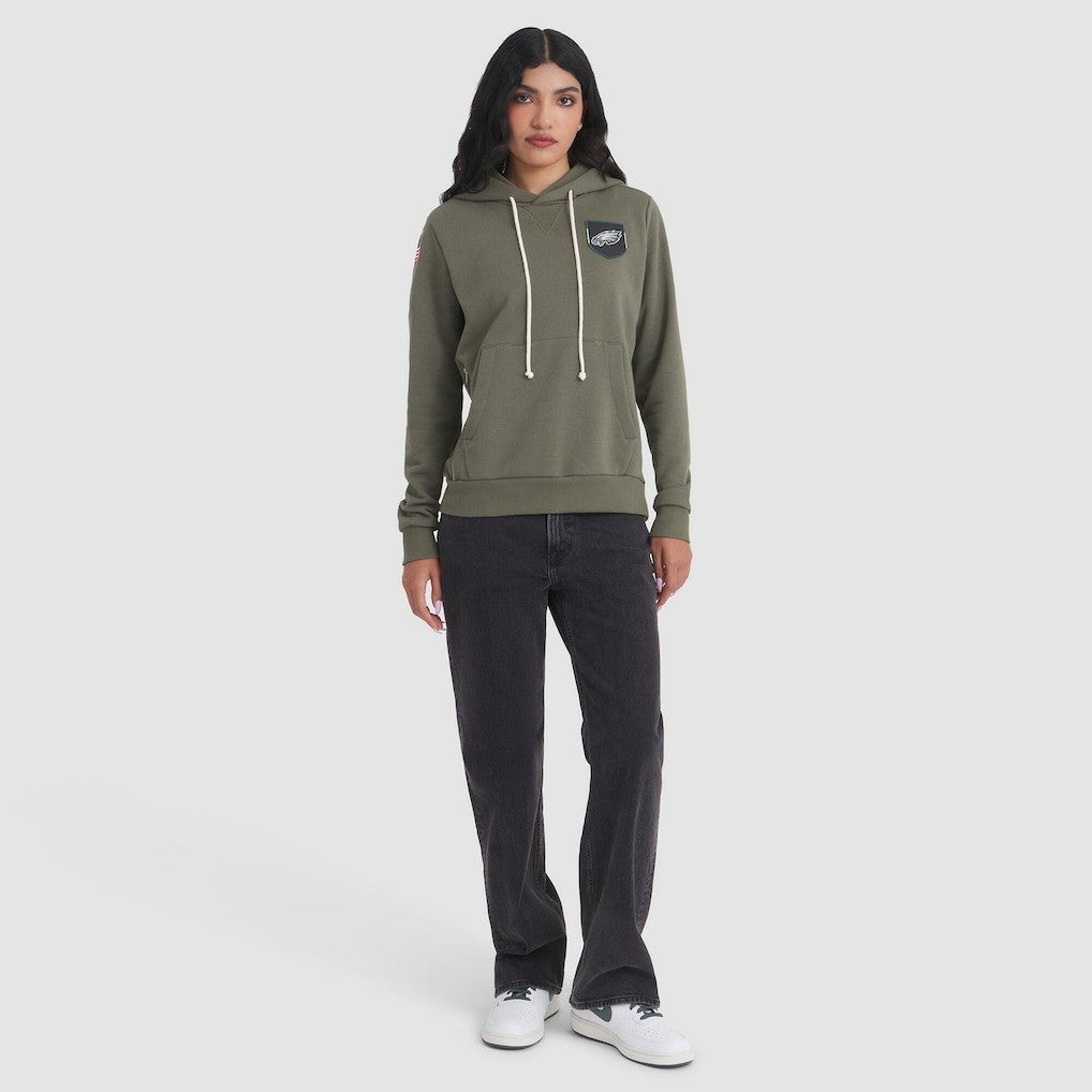 Nike Philadelphia Eagles Women's 2025 Salute to Service Sideline Standard Issue Dri-FIT Hoodie Olive