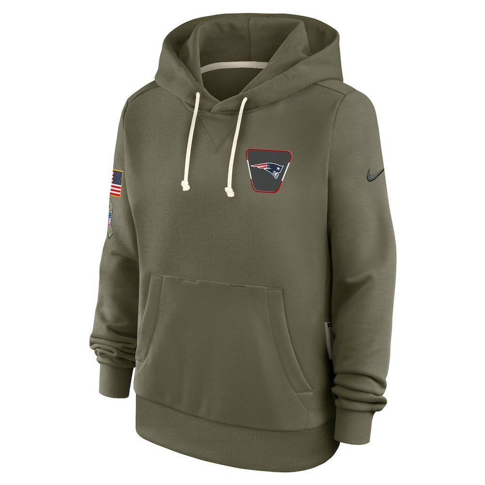 Nike New England Patriots Women's 2025 Salute to Service Sideline Standard Issue Dri-FIT Hoodie Olive
