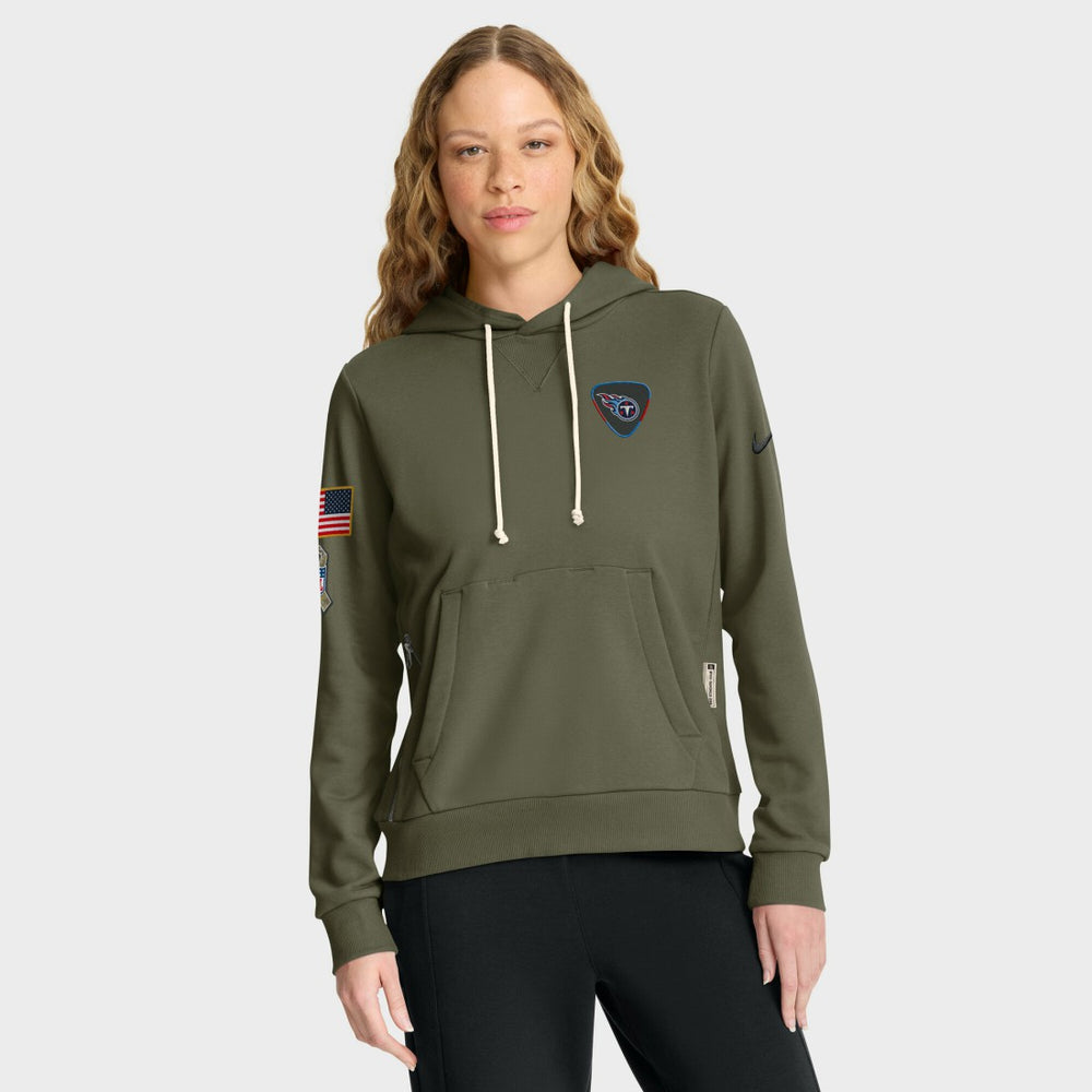 Nike Tennessee Titans Women's 2025 Salute to Service Sideline Standard Issue Dri-FIT Hoodie Olive