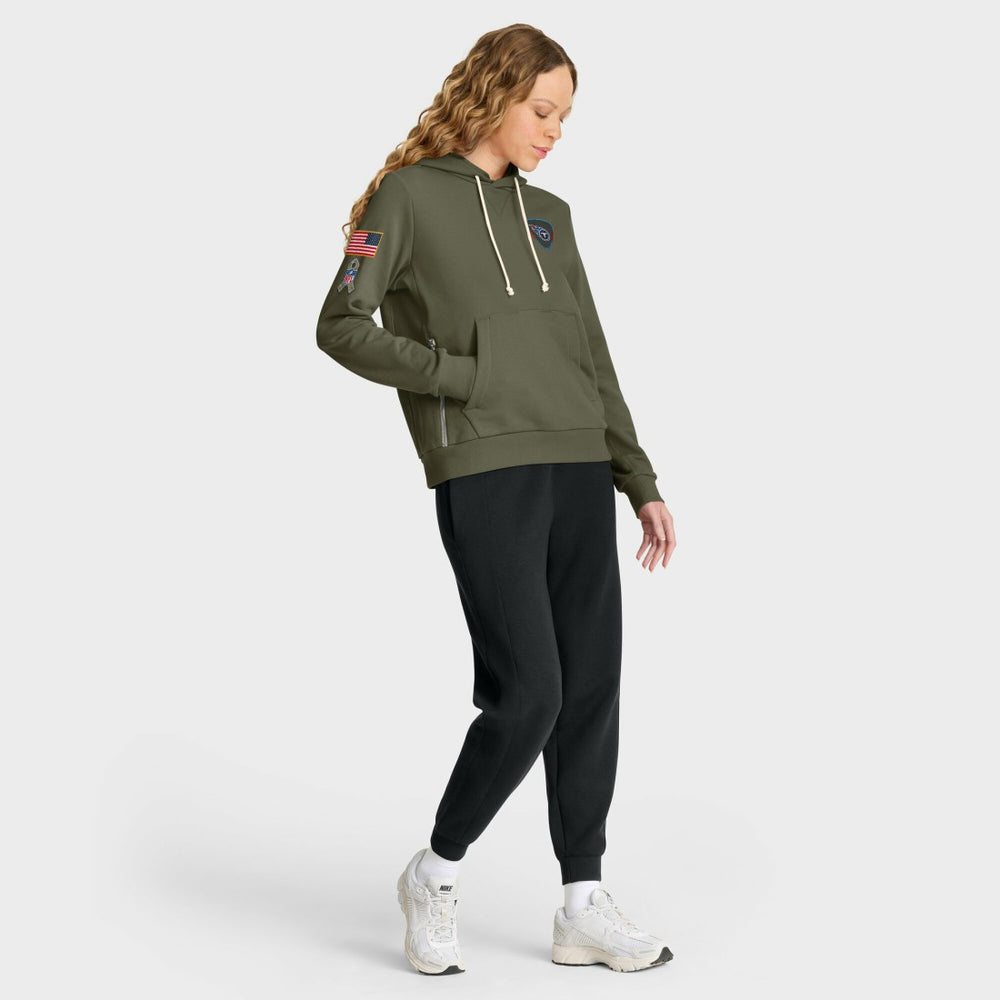 Nike Tennessee Titans Women's 2025 Salute to Service Sideline Standard Issue Dri-FIT Hoodie Olive