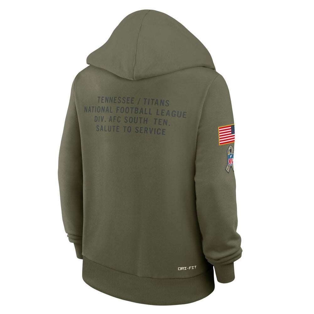 Nike Tennessee Titans Women's 2025 Salute to Service Sideline Standard Issue Dri-FIT Hoodie Olive