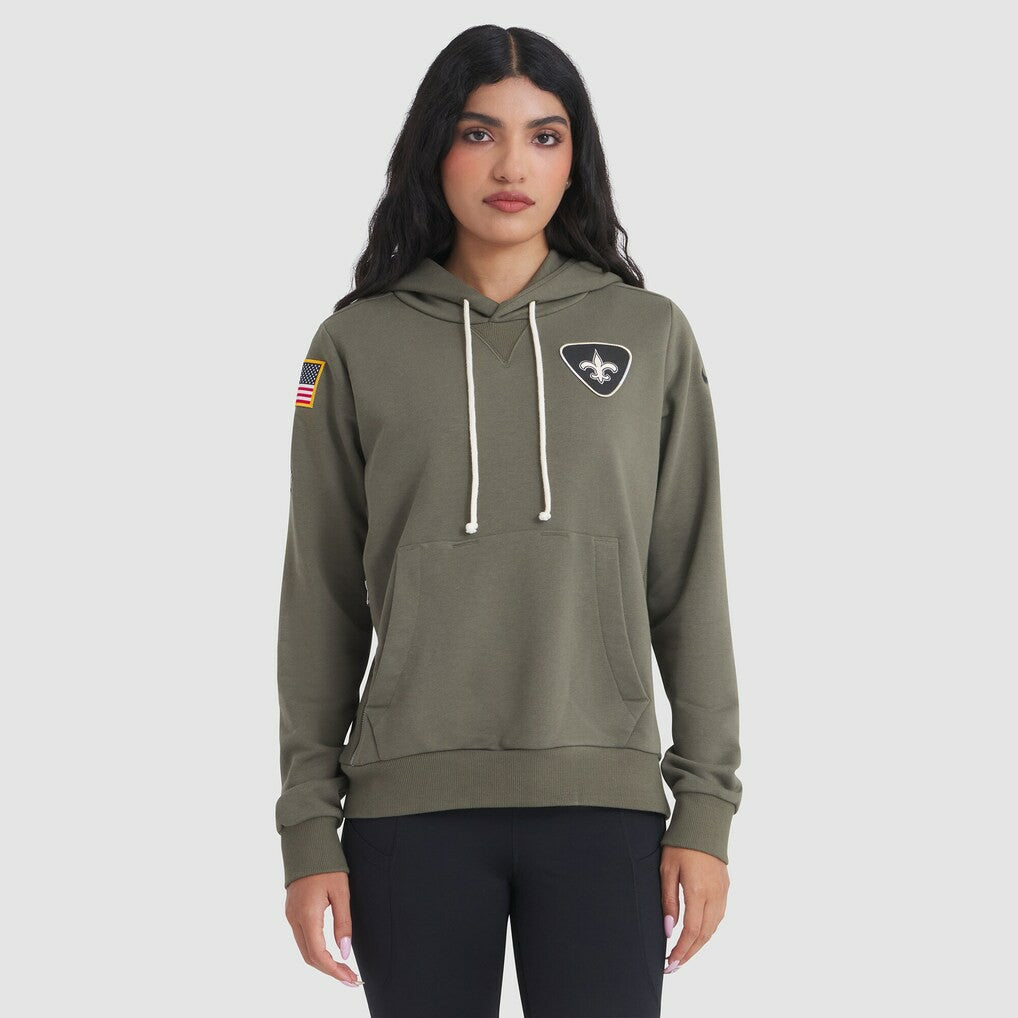 Nike New Orleans Saints Women's 2025 Salute to Service Sideline Standard Issue Dri-FIT Hoodie Olive