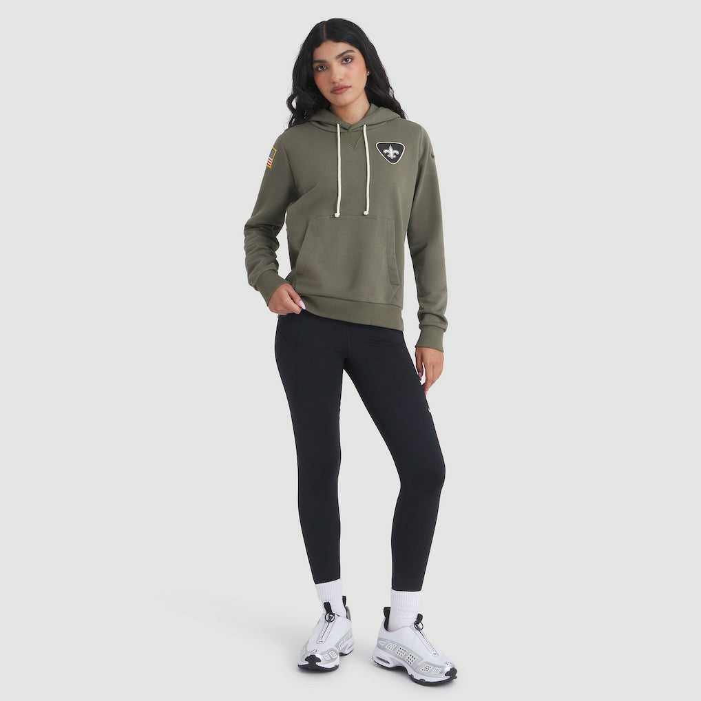 Nike New Orleans Saints Women's 2025 Salute to Service Sideline Standard Issue Dri-FIT Hoodie Olive
