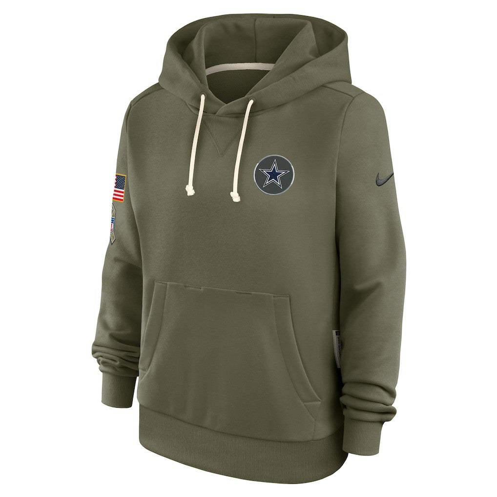 Nike Dallas Cowboys Women's 2025 Salute to Service Sideline Standard Issue Dri-FIT Hoodie Olive