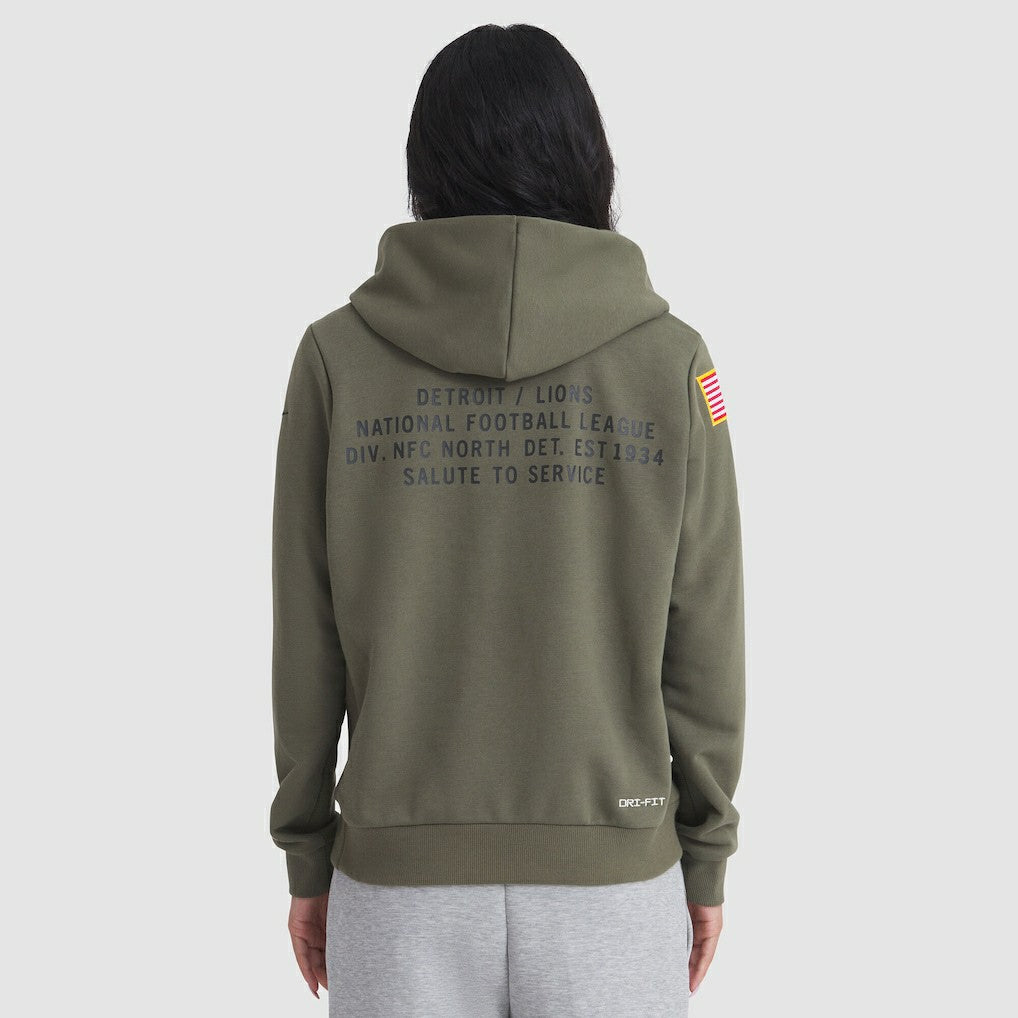 Nike Detroit Lions Women's 2025 Salute to Service Sideline Standard Issue Dri-FIT Hoodie Olive