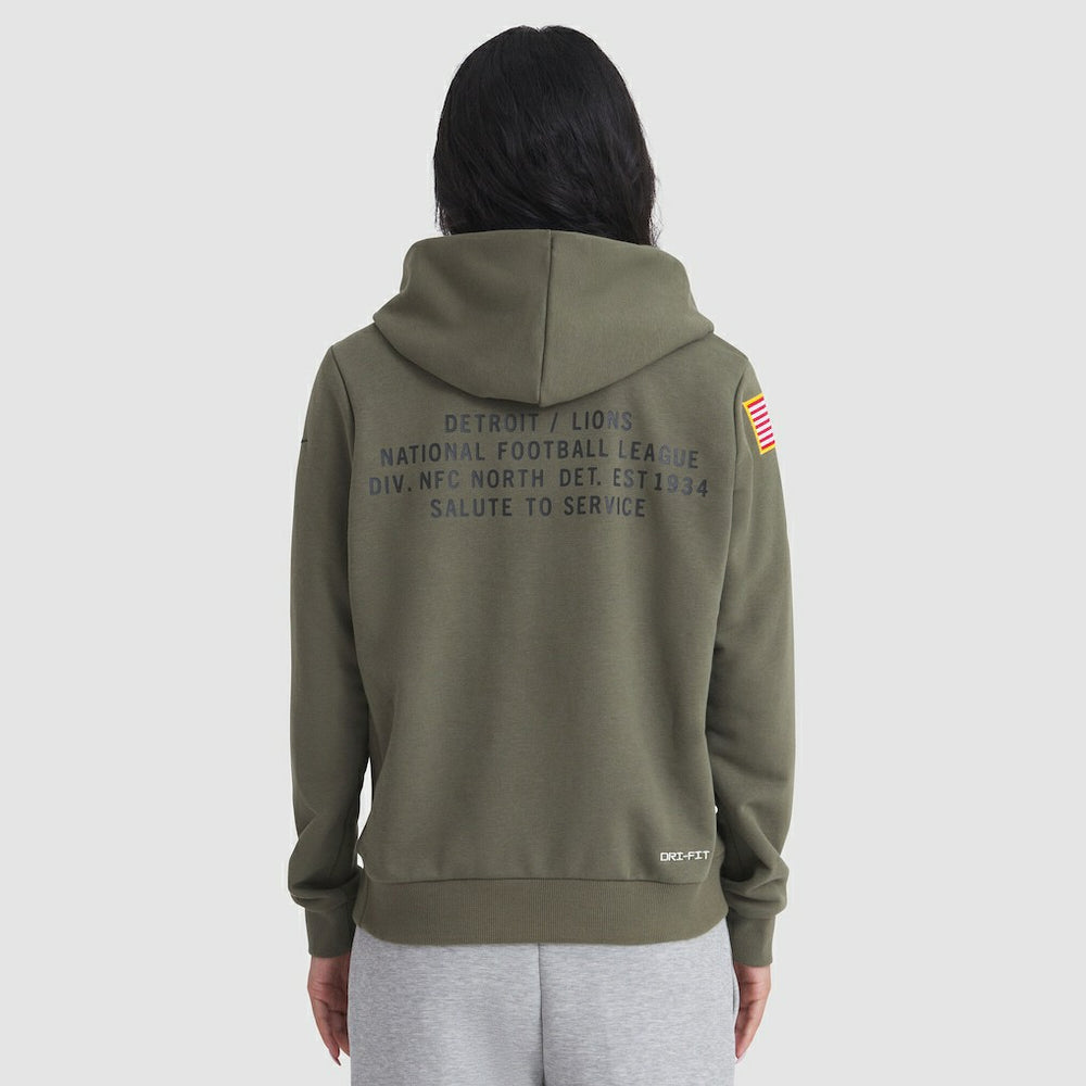 Nike Detroit Lions Women's 2025 Salute to Service Sideline Standard Issue Dri-FIT Hoodie Olive