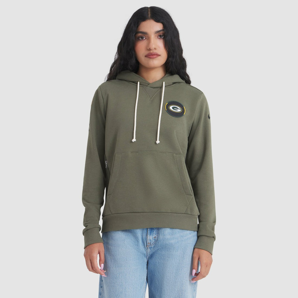 Nike Green Bay Packers Women's 2025 Salute to Service Sideline Standard Issue Dri-FIT Hoodie Olive