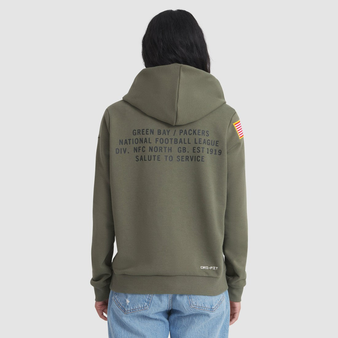Nike Green Bay Packers Women's 2025 Salute to Service Sideline Standard Issue Dri-FIT Hoodie Olive
