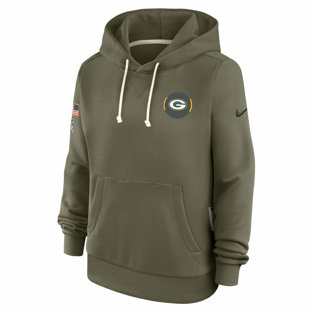 Nike Green Bay Packers Women's 2025 Salute to Service Sideline Standard Issue Dri-FIT Hoodie Olive