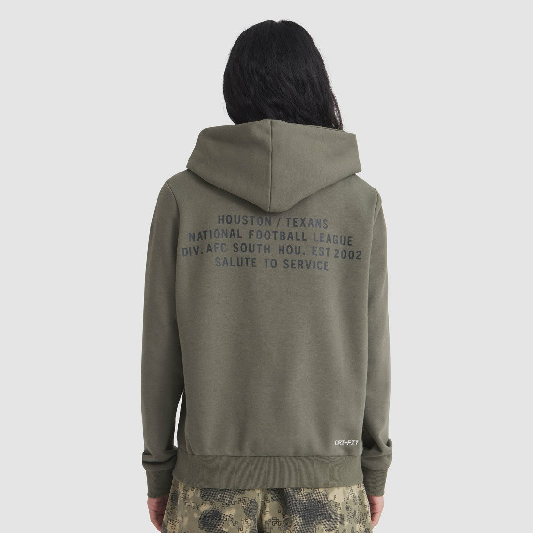 Nike Houston Texans Women's 2025 Salute to Service Sideline Standard Issue Dri-FIT Hoodie Olive