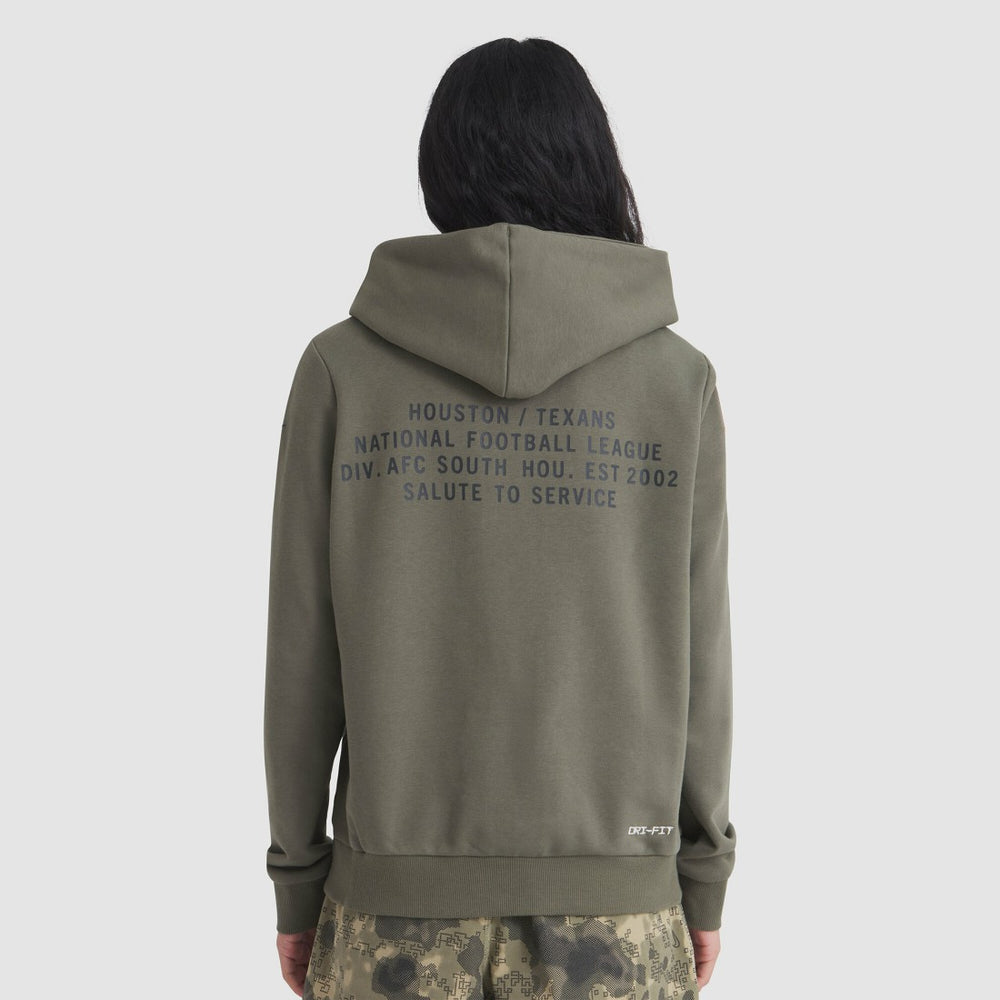 Nike Houston Texans Women's 2025 Salute to Service Sideline Standard Issue Dri-FIT Hoodie Olive