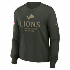 Nike Detroit Lions Women's 2025 Salute to Service Sideline Dri-FIT Long Sleeve T-Shirt Dark Green