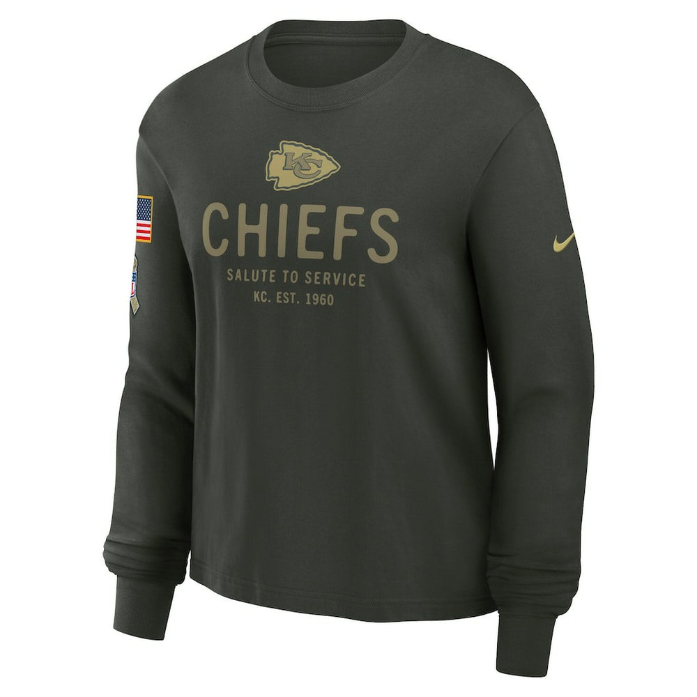 Nike Kansas City Chiefs Women's 2025 Salute to Service Sideline Dri-FIT Long Sleeve T-Shirt Dark Green