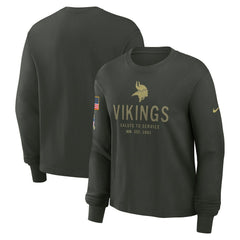 Nike Minnesota Vikings Women's 2025 Salute to Service Sideline Dri-FIT Long Sleeve T-Shirt Dark Green