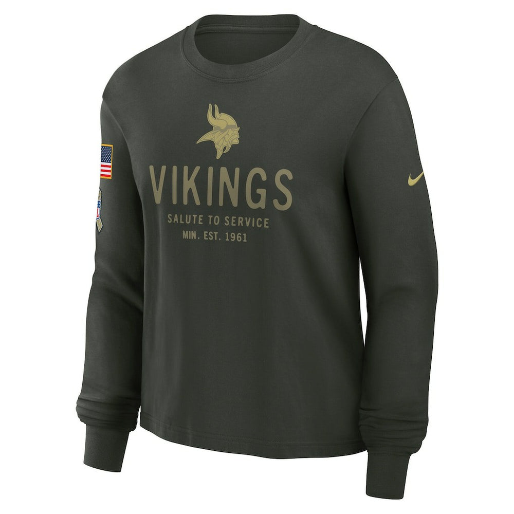 Nike Minnesota Vikings Women's 2025 Salute to Service Sideline Dri-FIT Long Sleeve T-Shirt Dark Green