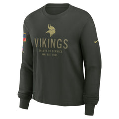 Nike Minnesota Vikings Women's 2025 Salute to Service Sideline Dri-FIT Long Sleeve T-Shirt Dark Green
