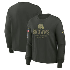 Nike Cleveland Browns Women's 2025 Salute to Service Sideline Dri-FIT Long Sleeve T-Shirt Dark Green