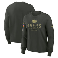 Nike San Francisco 49ers Women's 2025 Salute to Service Sideline Dri-FIT Long Sleeve T-Shirt Dark Green