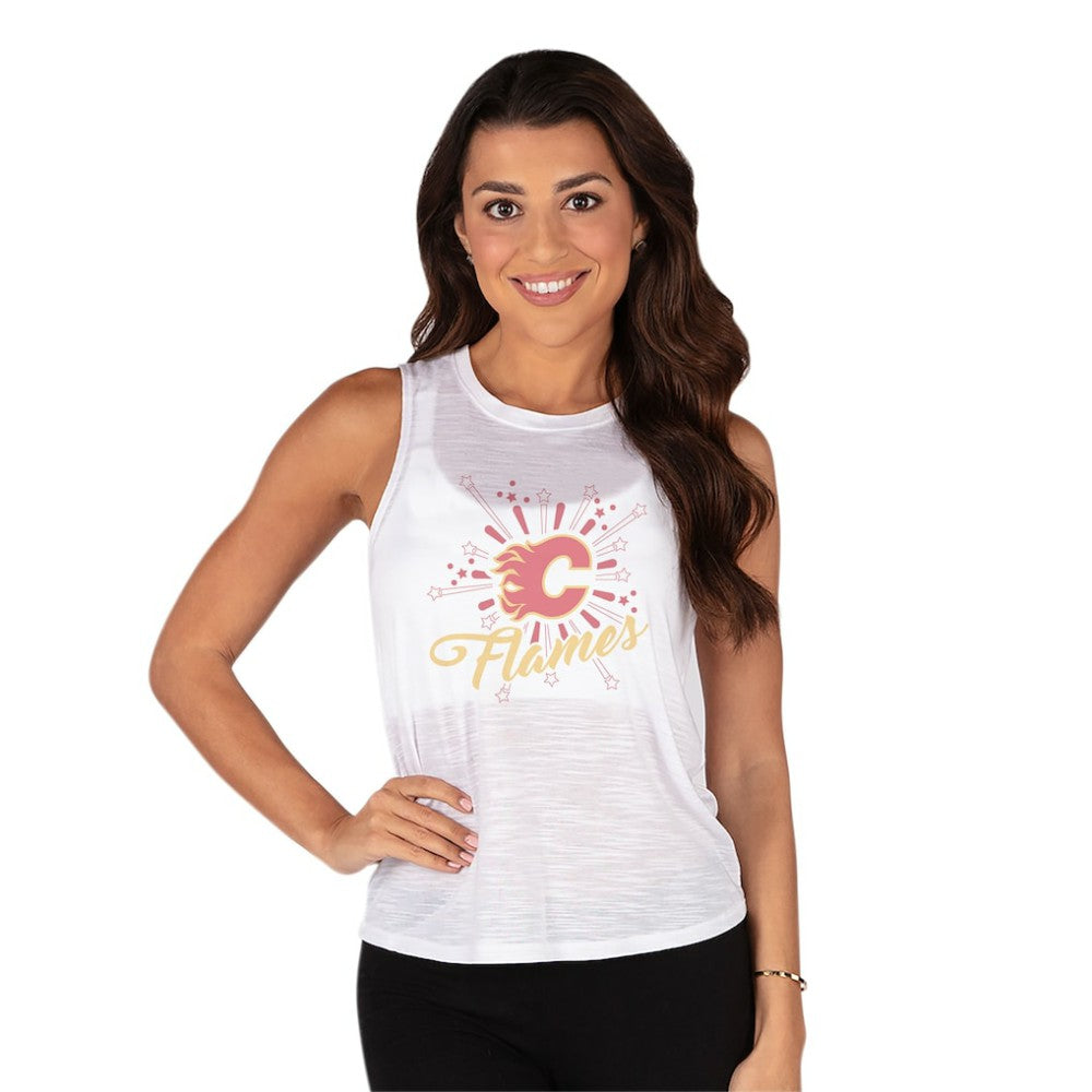 Calgary Flames Concepts Sport Women's Infuse Knit Tank Top - White - NHL 202754333