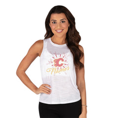 Calgary Flames Concepts Sport Women's Infuse Knit Tank Top - White - NHL 202754333