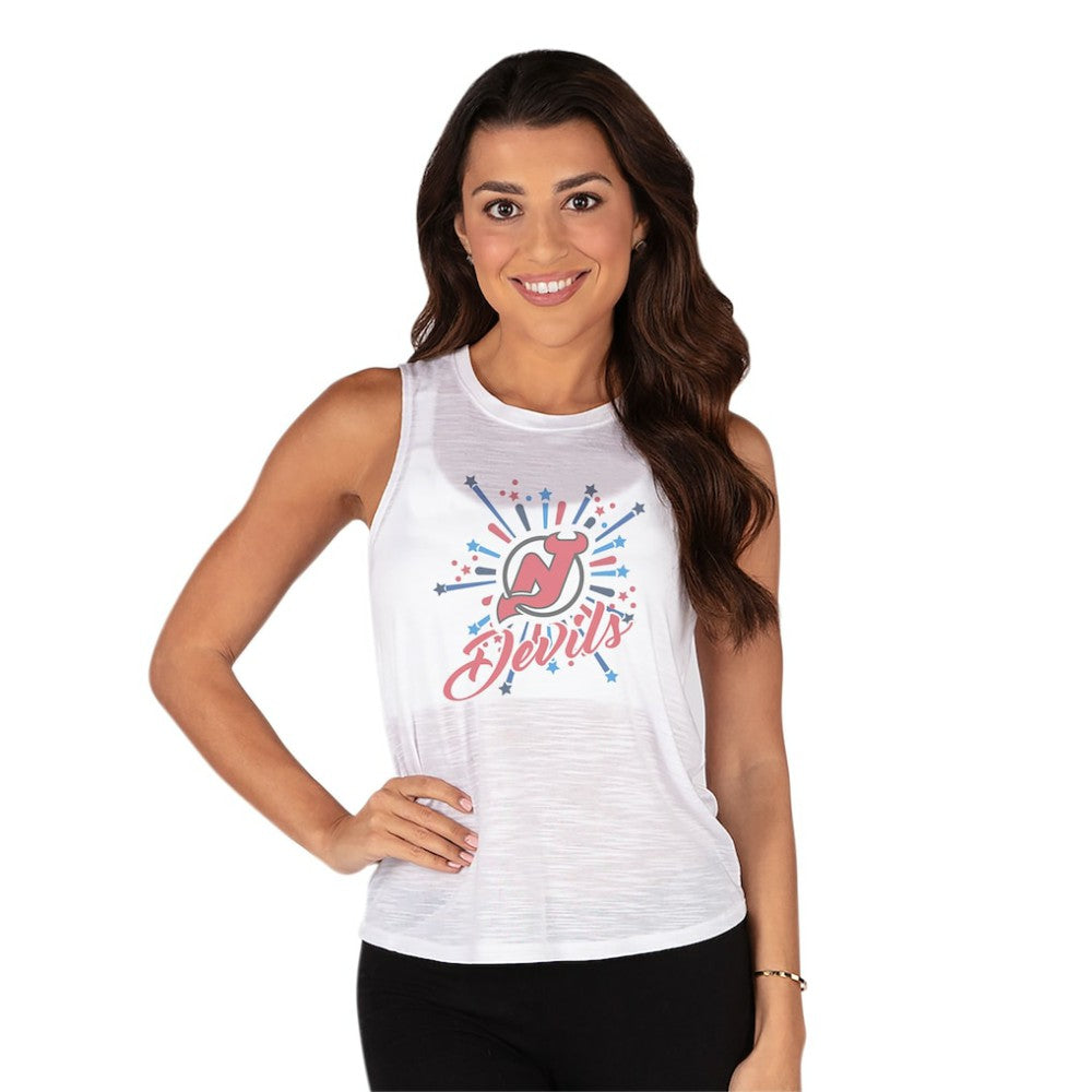 New Jersey Devils Concepts Sport Women's Infuse Knit Tank Top - White - NHL 202754343