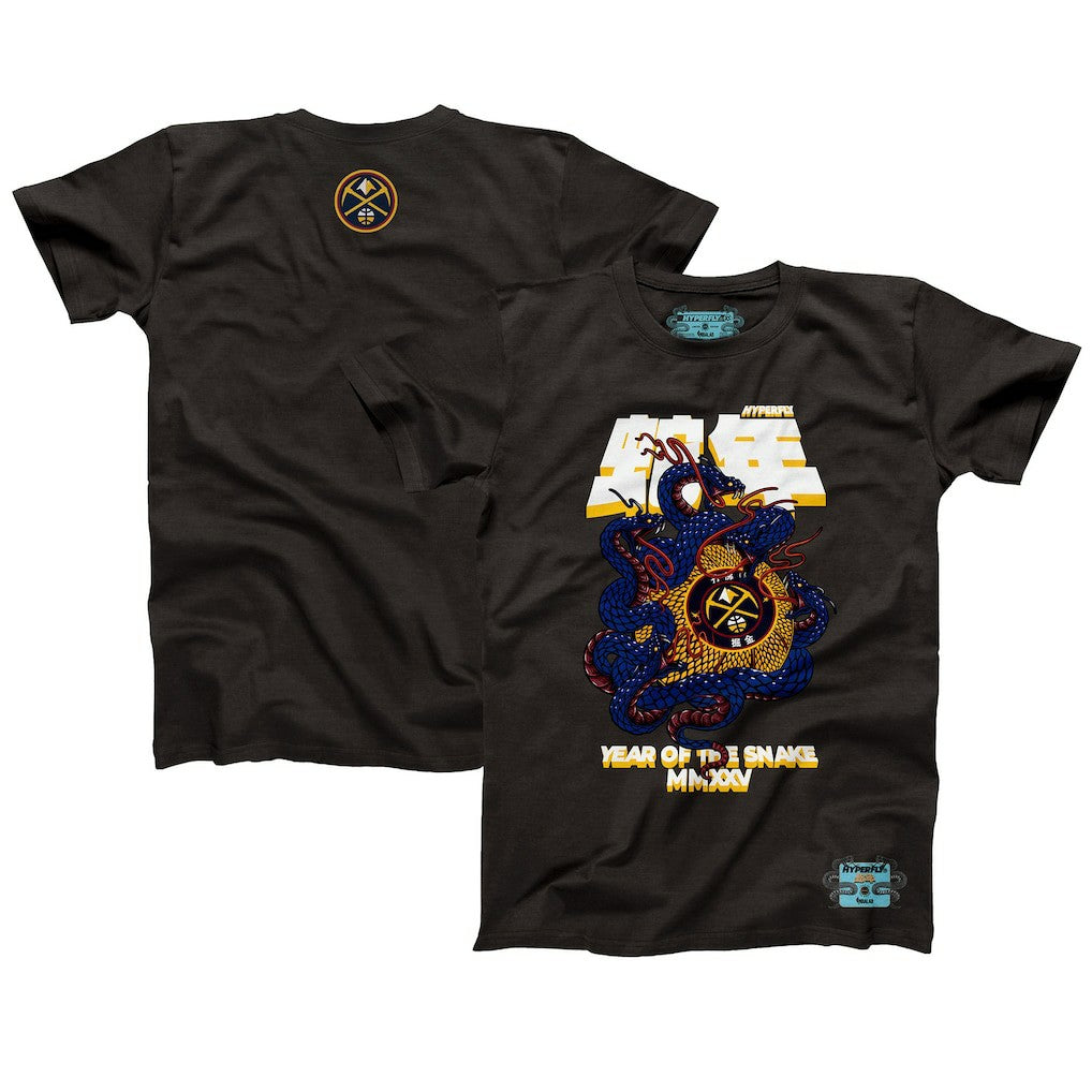 Denver Nuggets NBALab x Hyperfly Unisex Year of the Snake Lunar New Year Collection T-Shirt Heather Black