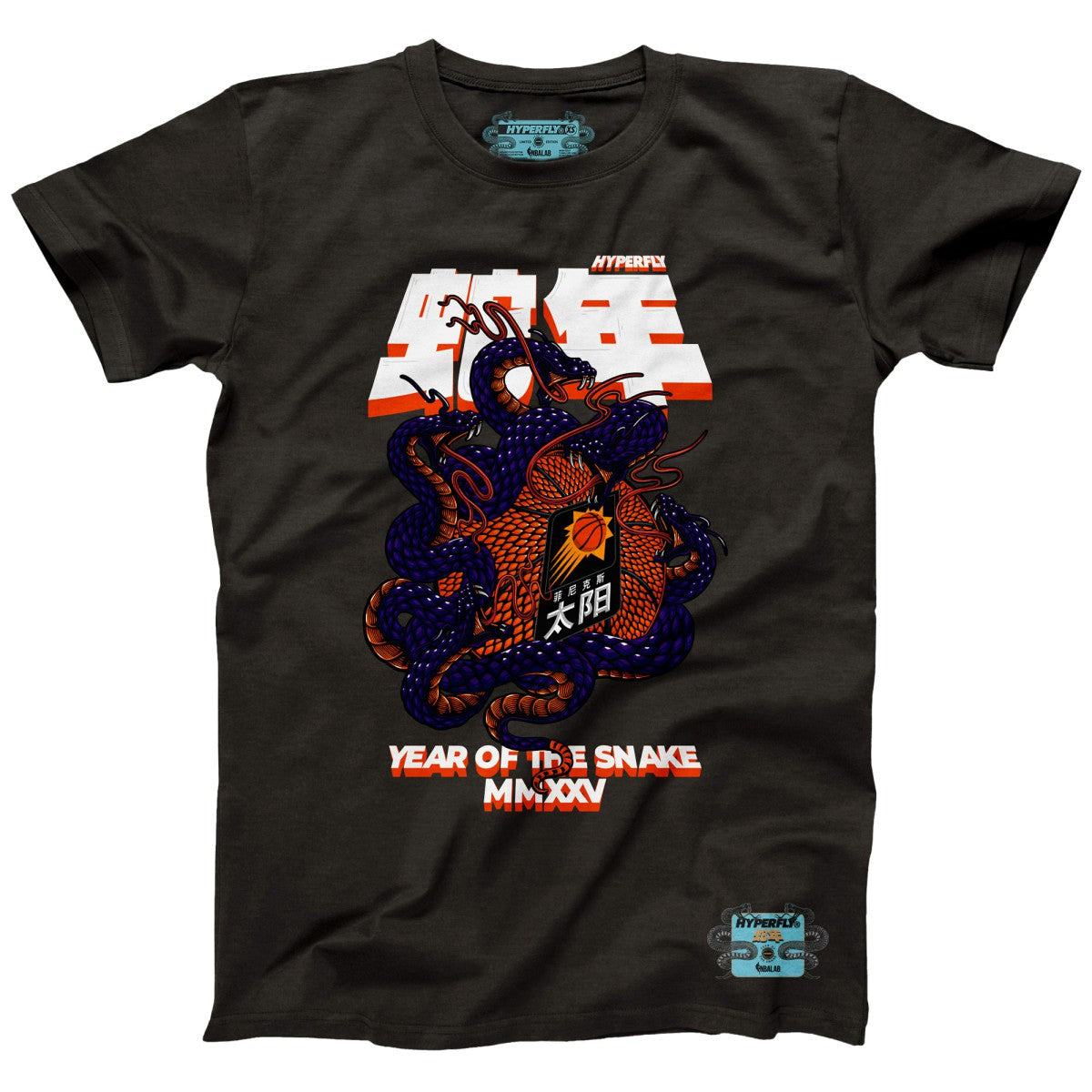 Phoenix Suns NBALab x Hyperfly Unisex Year of the Snake Lunar New Year Collection T-Shirt Heather Black
