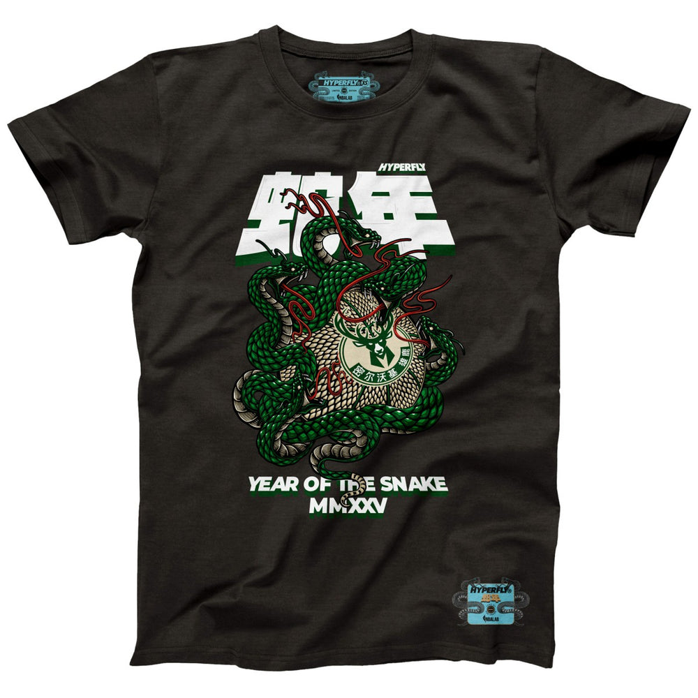 Milwaukee Bucks NBALab x Hyperfly Unisex Year of the Snake Lunar New Year Collection T-Shirt Heather Black