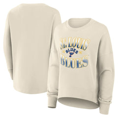 St. Louis Blues Fanatics Women's Oversized Vintage Slice Pullover Sweatshirt - Cream - NHL 202756610