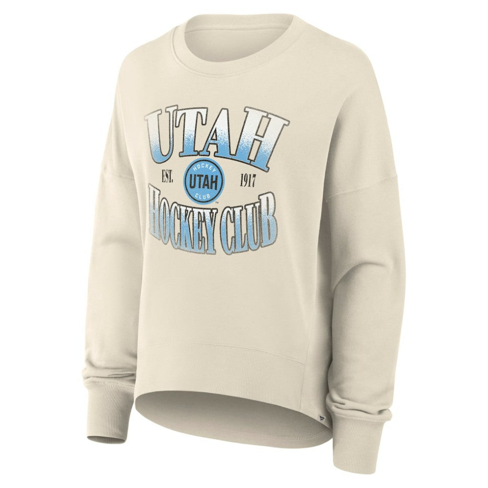 Utah Hockey Club Fanatics Women's Oversized Slice Pullover Sweatshirt - Cream - NHL 202756611