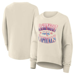 Washington Capitals Fanatics Women's Oversized Vintage Slice Pullover Sweatshirt - Cream - NHL 202756616