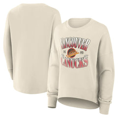 Vancouver Canucks Fanatics Women's Oversized Vintage Slice Pullover Sweatshirt - Cream - NHL 202756617