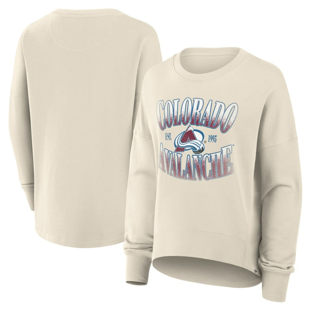 Colorado Avalanche Fanatics Women's Oversized Slice Pullover Sweatshirt - Cream - NHL 202756628